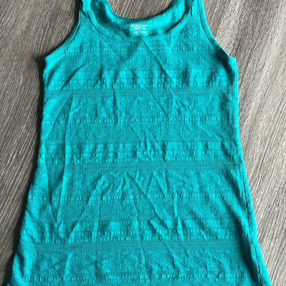 Mossimo Supply Co. Turquoise Lace Tank Top